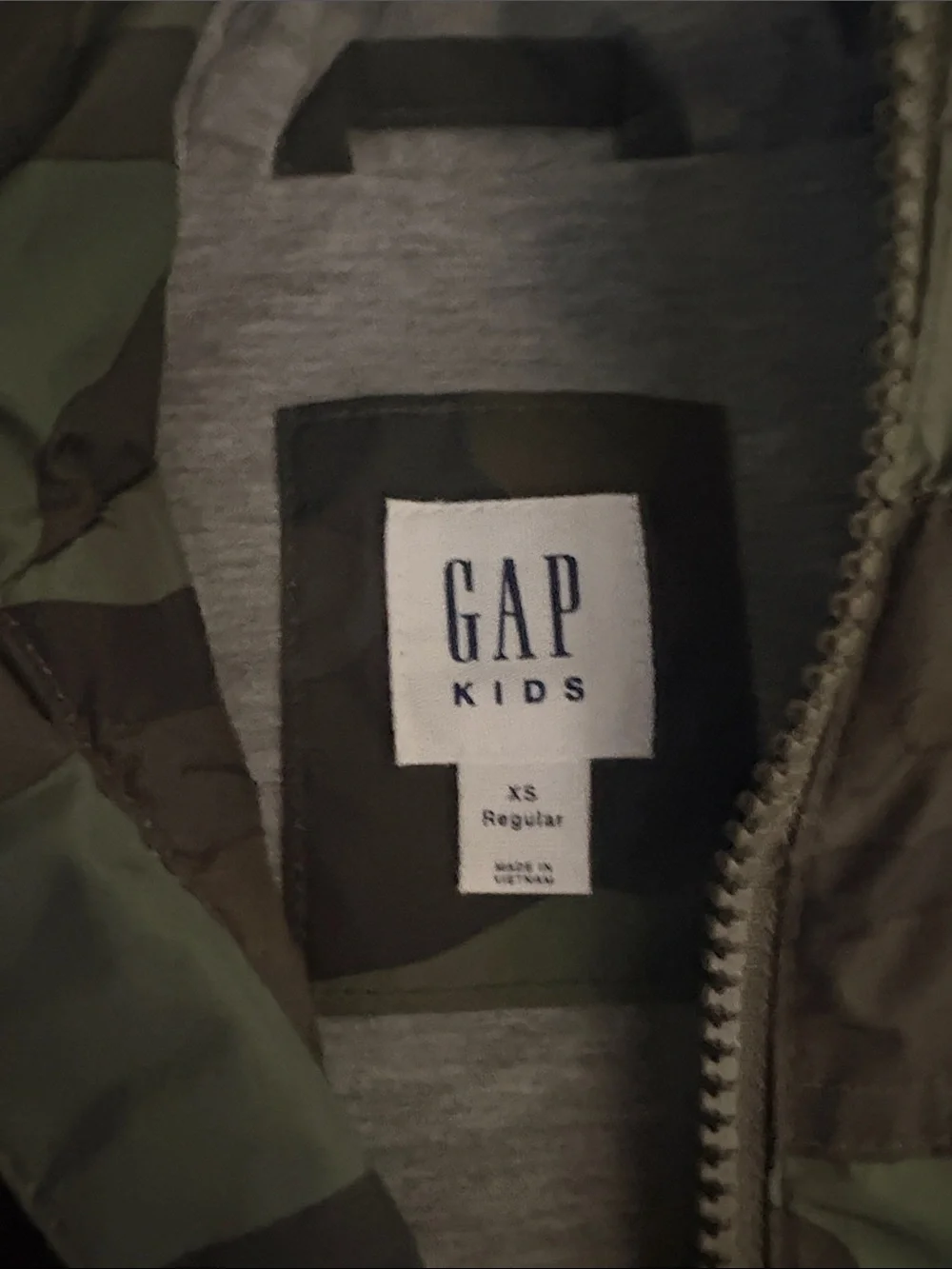 GAP Boys Green and Olive Camo Hooded Jacket